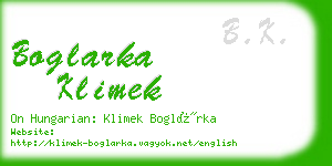boglarka klimek business card
